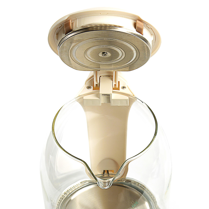 Чайник электрический GELBERK GL-404, 1.8 л, 1500 Вт, стекло, белый