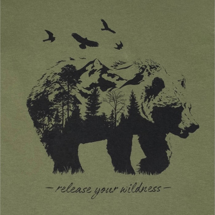 Футболка мужская KAFTAN "Wildness" хаки микс р-р XL(50-52), 100% хл.