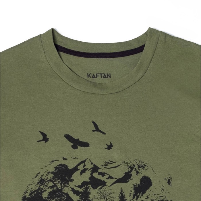 Футболка мужская KAFTAN "Wildness" хаки микс р-р XL(50-52), 100% хл.