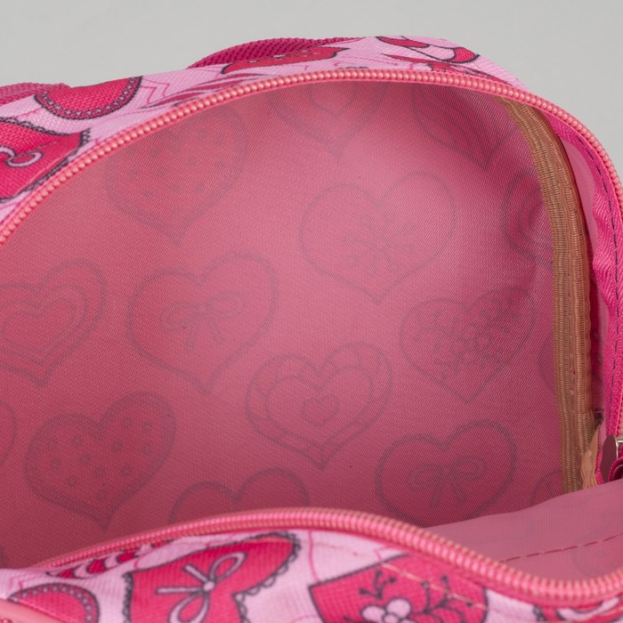 Сумка детская "Сердечки", отдел на молнии, наружный карман, цвет розовый
