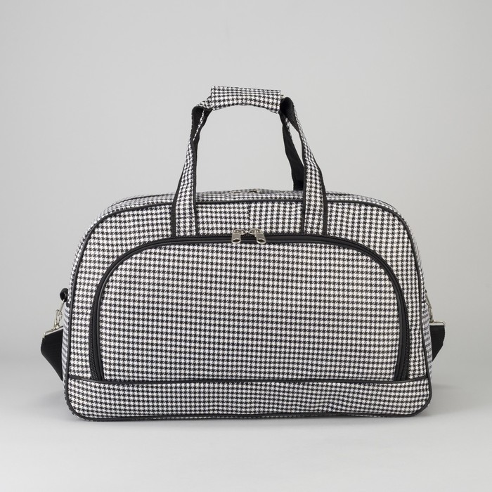 5904 Жак Сумка дор, 55*22*35см, 1 отдел, 2 н/кармана, длин ремень, черн/гусиные лапки