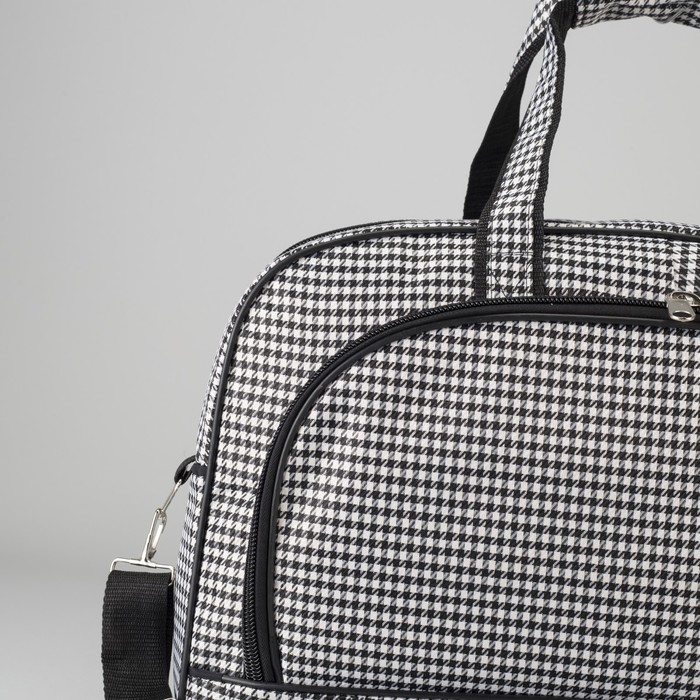 5904 Жак Сумка дор, 55*22*35см, 1 отдел, 2 н/кармана, длин ремень, черн/гусиные лапки