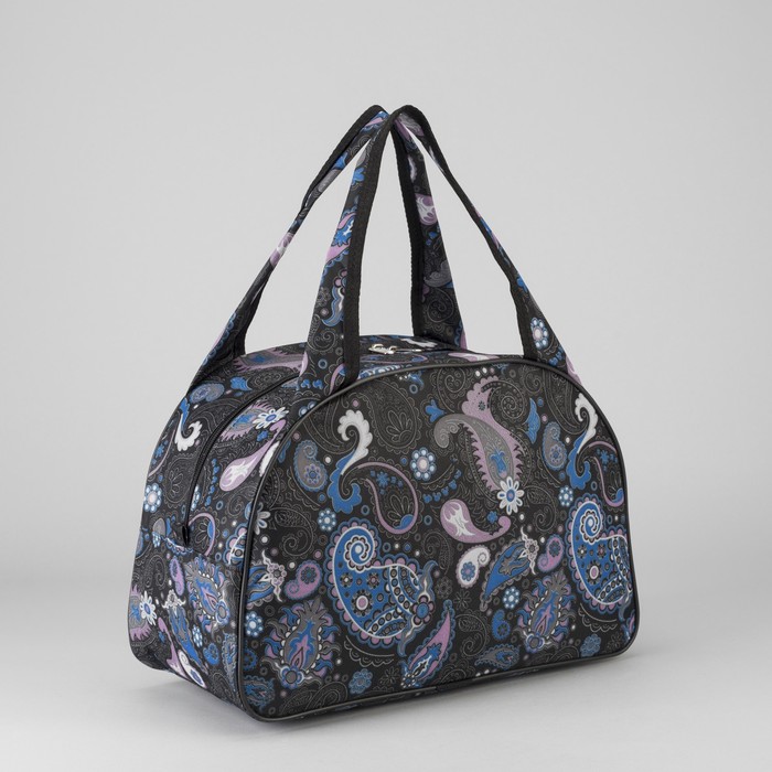 Сумка дорожная, 1 отдел на молнии, цвет чёрный/синий