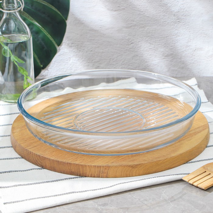 Форма круглая для запекания и выпечки из жаропрочного стекла Grill Borcam, d=32 см форма для запекания из жаропрочного стекла grill borcam d 26 см круглая