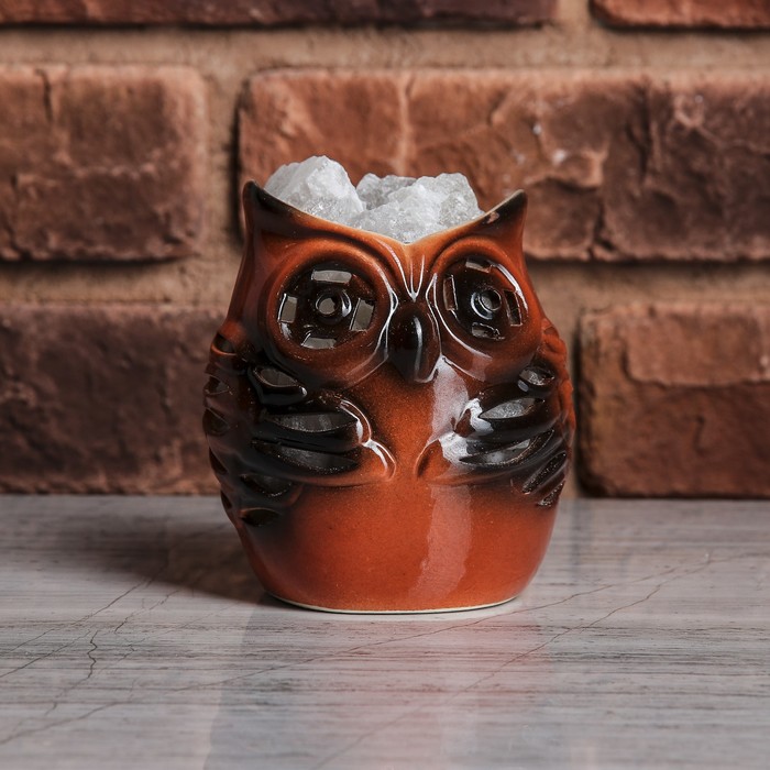 Соляной светильник "Сова малая", керамика, 13 х 20 х 9 см