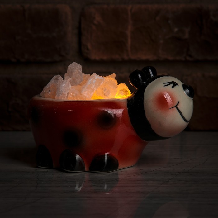 Соляной светильник "Божья Коровка" керамика, 16 х10 см