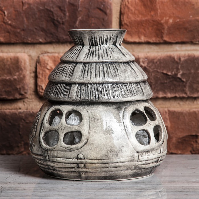 Соляной светильник "Керамический ДОМИК-2" 14х14х16 см