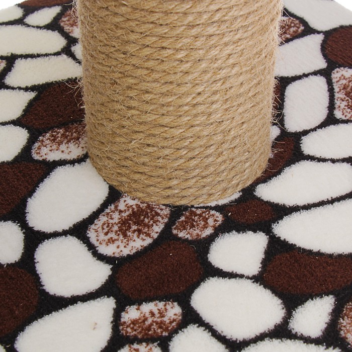 Домик "Кубизм №3" на подставке с двумя когтеточками, джут, 35 х 30 х 85 см