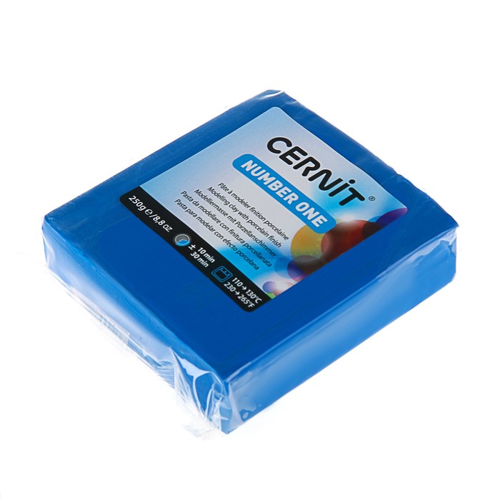 Полимерная глина запекаемая, Cernit Number One, 250 г, синяя, №200