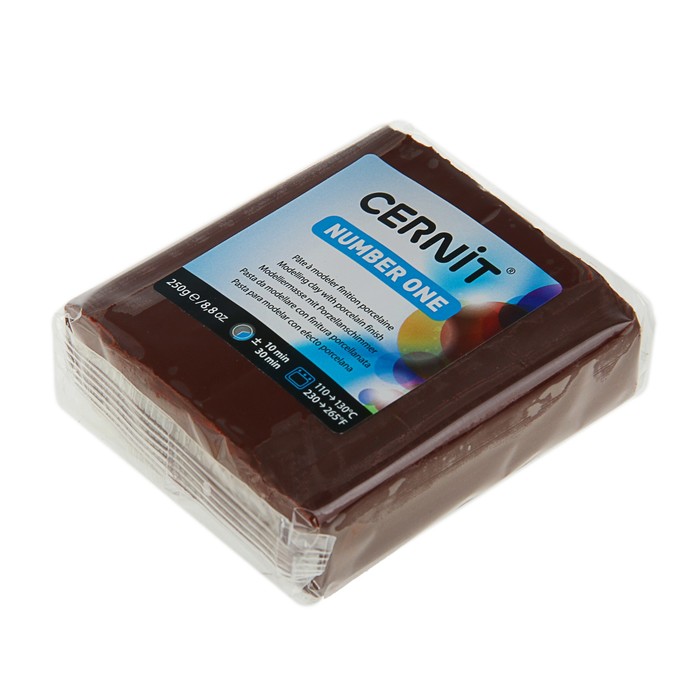 Полимерная глина запекаемая, Cernit Number One, 250 г, коричневая, 800