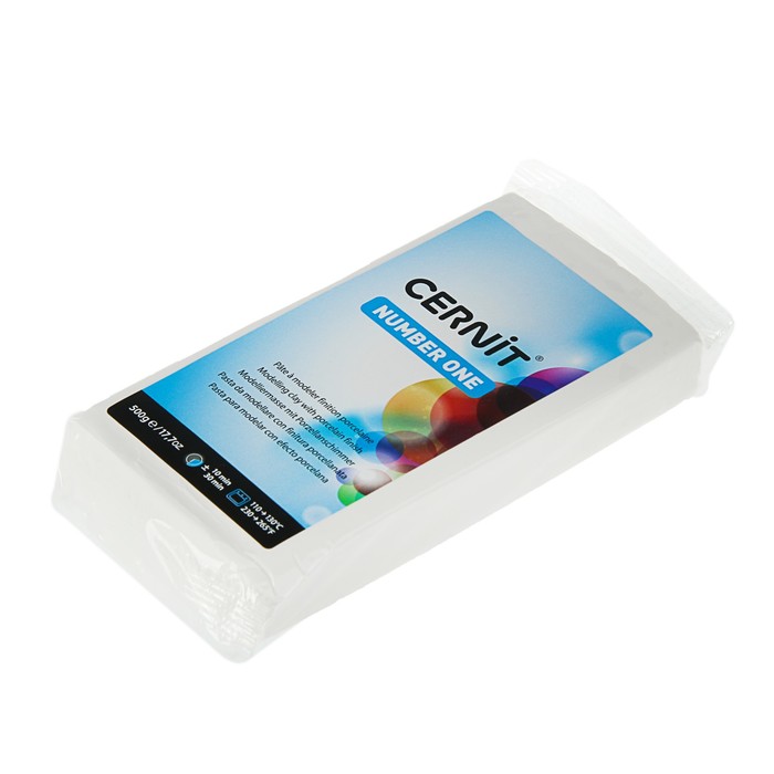 Полимерная глина запекаемая, Cernit Number One, 500 г, белый опак, №027