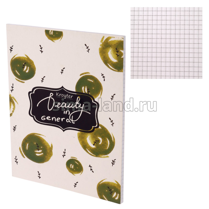 Тетрадь 48л кл А5 на скрепке Kroyter Beauty блок 65г/м² обл.карт.тиснен.фольг