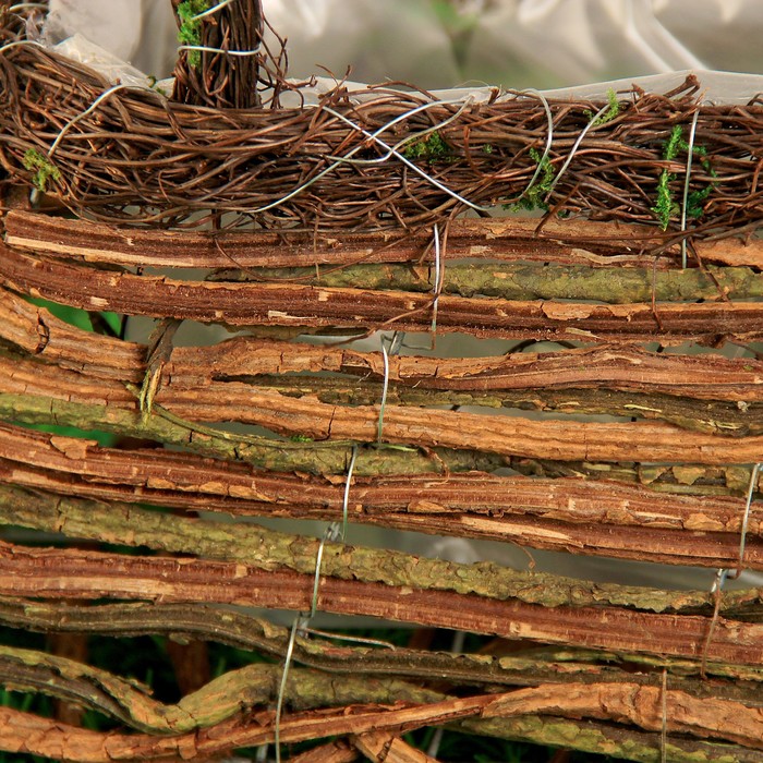 Корзина плетёная, ротанг, мох, 24x15x24 см, натуральная