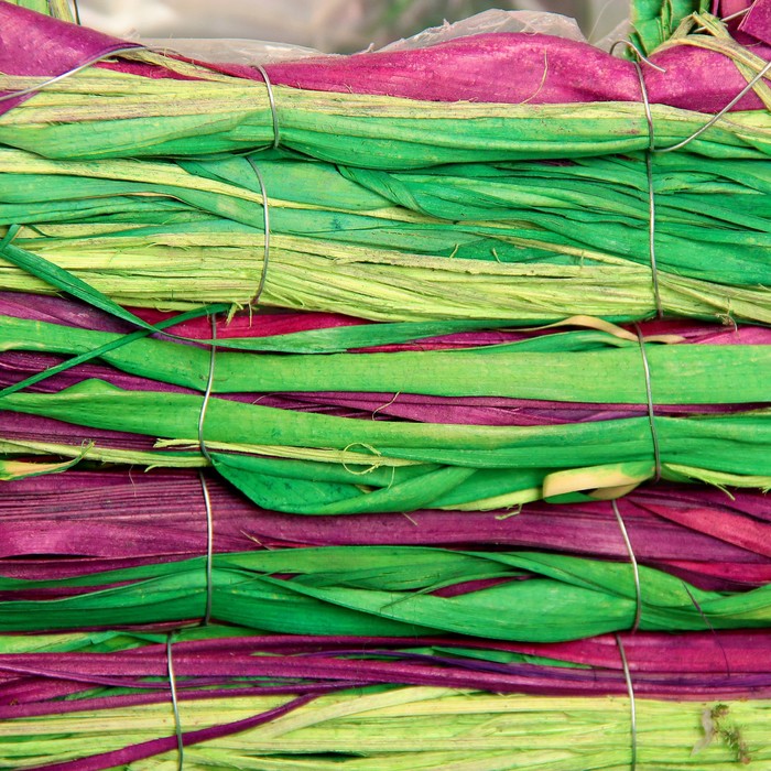 Корзина плетёная, ротанг, 24x15x24 см, зеленый, фиолетовый