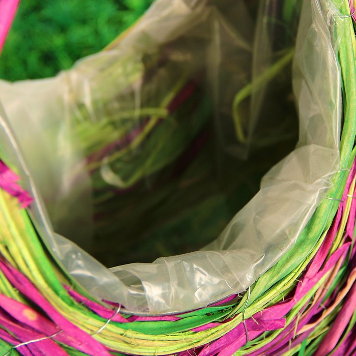 Корзина плетёная, ротанг, 26x14x39 см, зеленый, фиолетовый