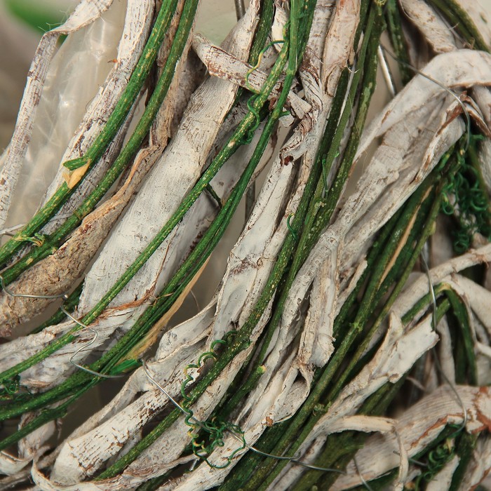 Корзина плетёная, ротанг, кора, 26x15,5x39 см, зеленый, выбеленный