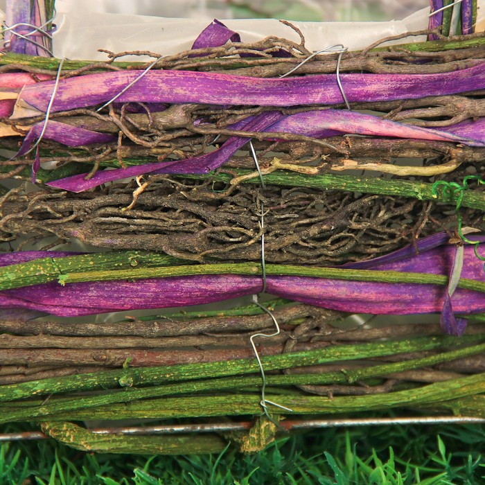 Корзина плетёная, ротанг, 20x13x20 см, фиолетовый