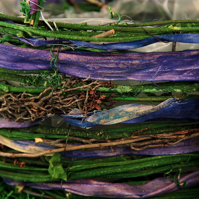 Набор корзин плетёных, ротанг, 18x12x21/23x15,5x25, 2 шт, фиолетовый