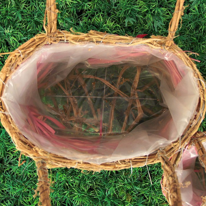 Набор корзин плетёных, ротанг, 17x11x21/23x15x25, 2 шт, фиолетовый