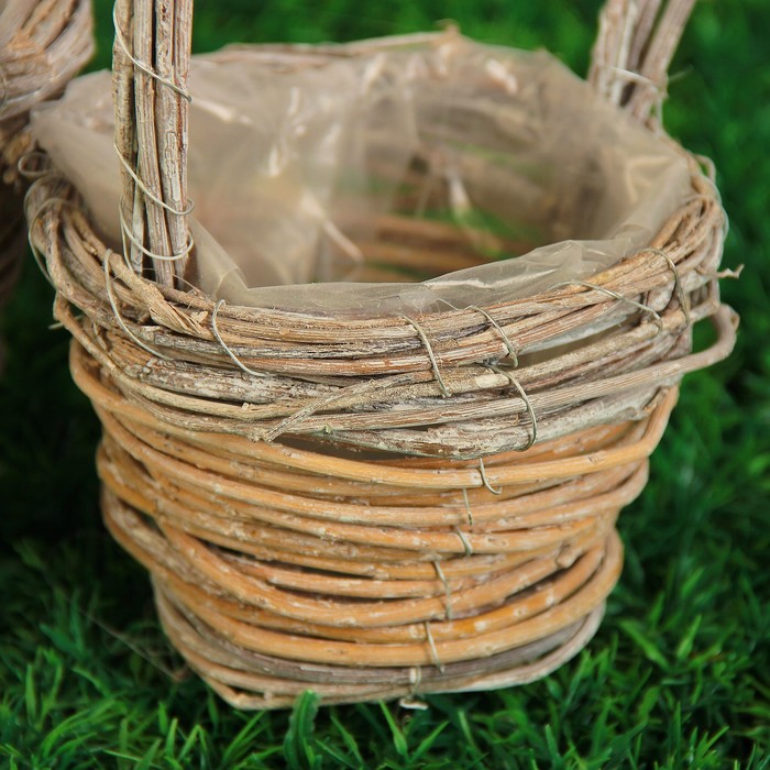 Набор корзин плетёных, ротанг, 12x12x25/16x16x31/20x20x37, 3 шт, выбеленный