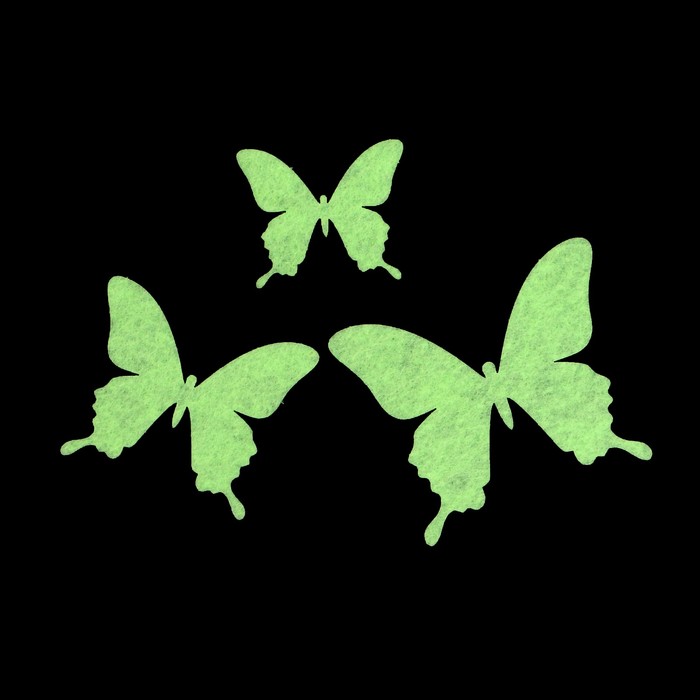 Набор декоративных элементов из фетра на клеев. основе (3 шт) "Бабочки №1" бледно-салатовый