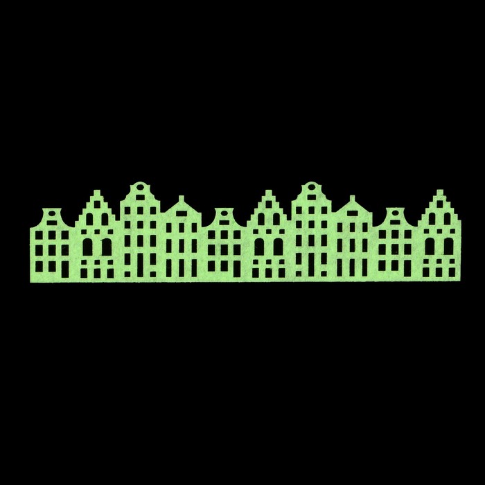 Декоративный элемент из фетра на клеев. основе "Бордюр Домики голландские мал." бл.-салатов.