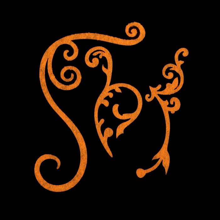 Набор декоративных элементов из фетра на клеевой основе (3 шт) "Завитки" оранжевый