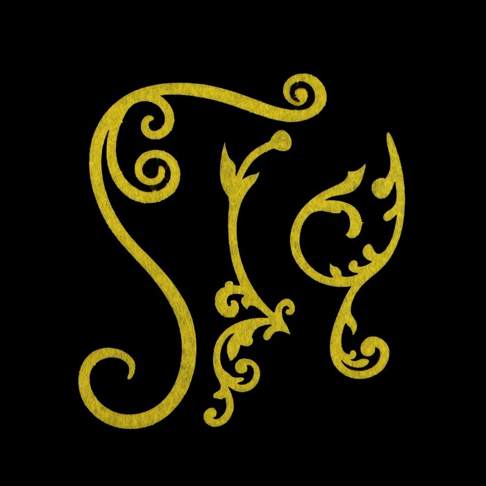 Набор декоративных элементов из фетра на клеевой основе (3 шт) "Завитки" светло-зеленый