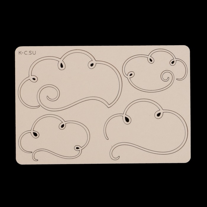 Чипборд из картона (4 шт) "Облака" от 3,3 до 8см