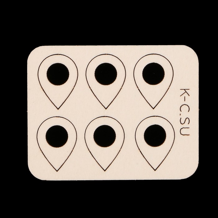 Чипборд из картона (6 шт) "Набор геотеги с кругом"1,5 см