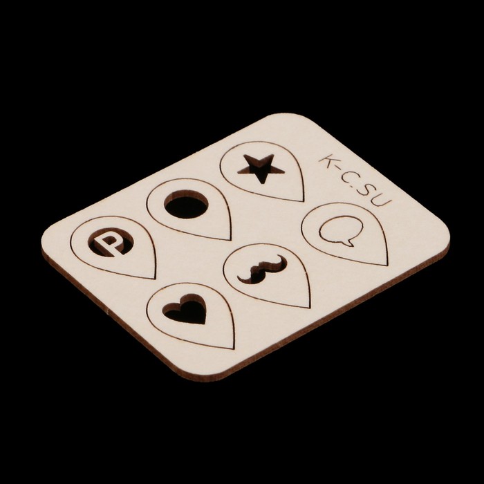 Чипборд из картона (6 шт) "Набор геотеги разные" 1,5 см