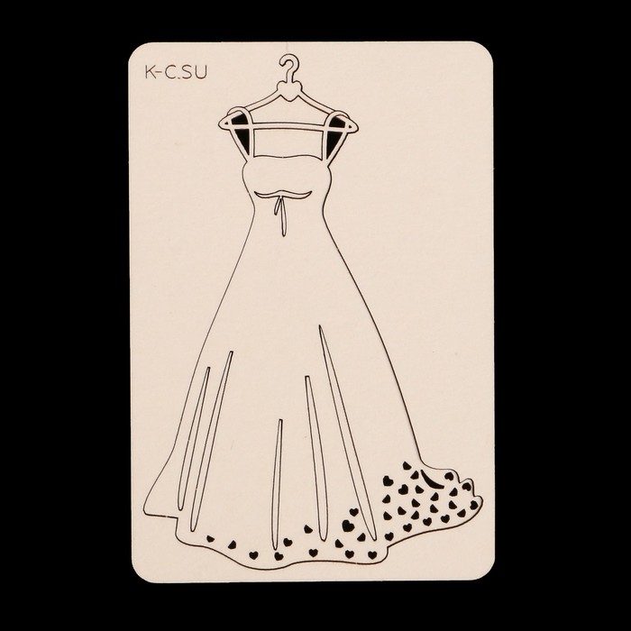 Чипборд картон "Свадебное платье" 6,6х10 см