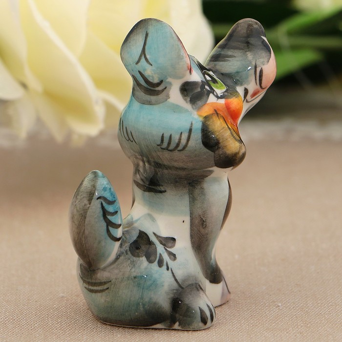 Сувенир «Волк», 7 см, цвет, гжель