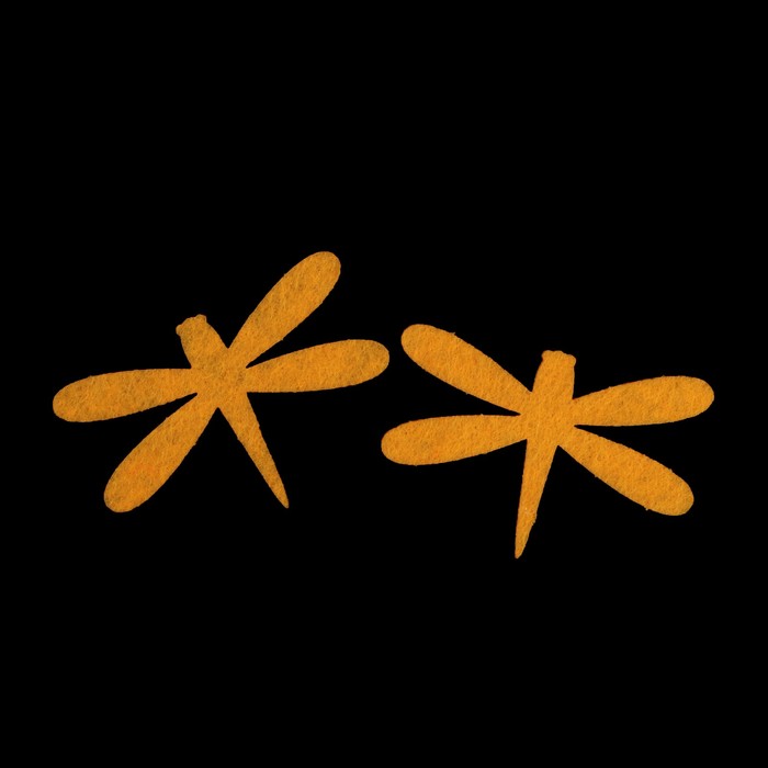 Набор декоративных элементов из фетра на клеевой основе (2 шт) "Стрекоза" жёлтый