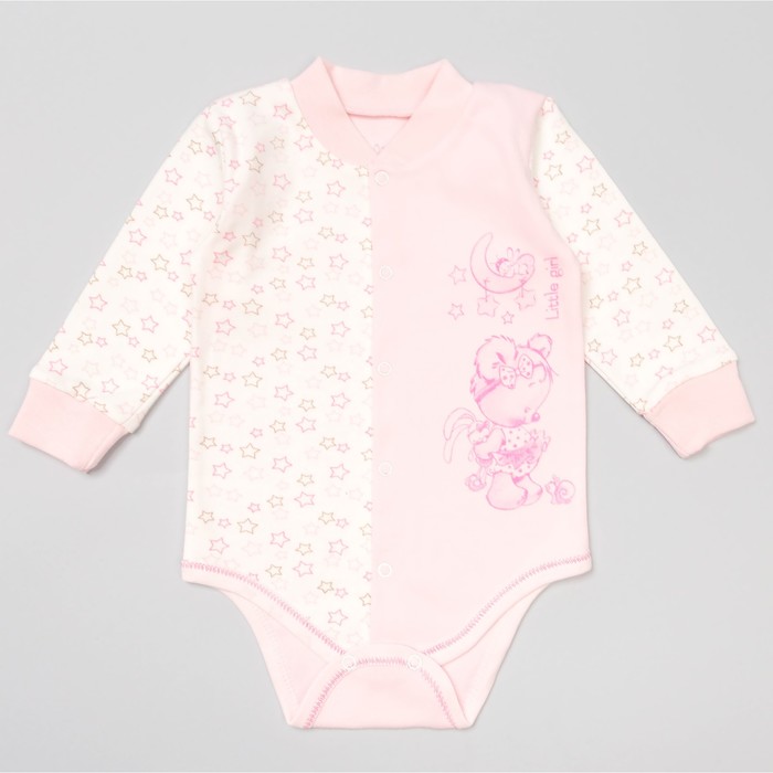 Боди детское с длинным рукавом "Звезда", рост 80 см, цвет розовый 13466_М