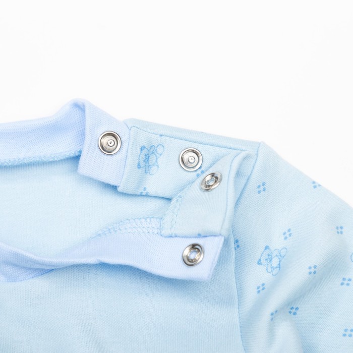 Кофта с длинным рукавом детская "Маленькие мишки", рост 68 см, цвет голубой 12841_М