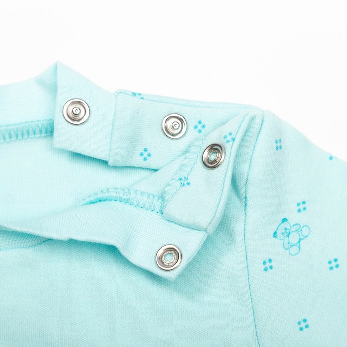 Кофта с длинным рукавом детская "Маленькие мишки", рост 80 см, цвет бирюзовый 12841_М