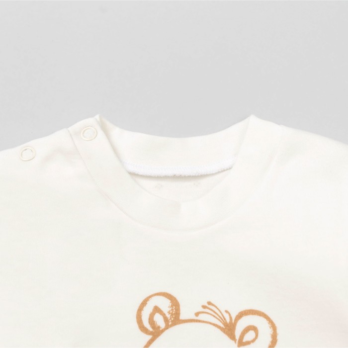 Кофта с длинным рукавом детская "Маленькие мишки", рост 68 см, цвет молочный 12841_М