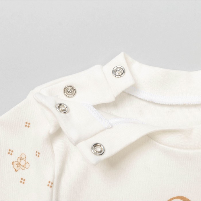 Кофта с длинным рукавом детская "Маленькие мишки", рост 68 см, цвет молочный 12841_М