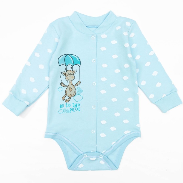 Боди детское с длинным рукавом "Облака", рост 80 см, цвет синий 10021_М