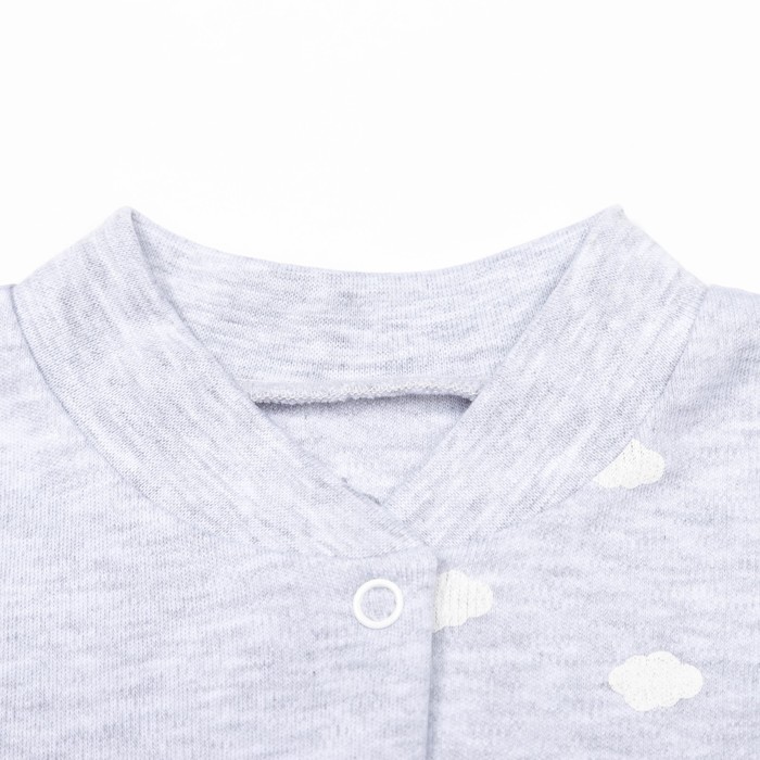Боди детское с длинным рукавом "Облака", рост 62 см, цвет серый 10021_М
