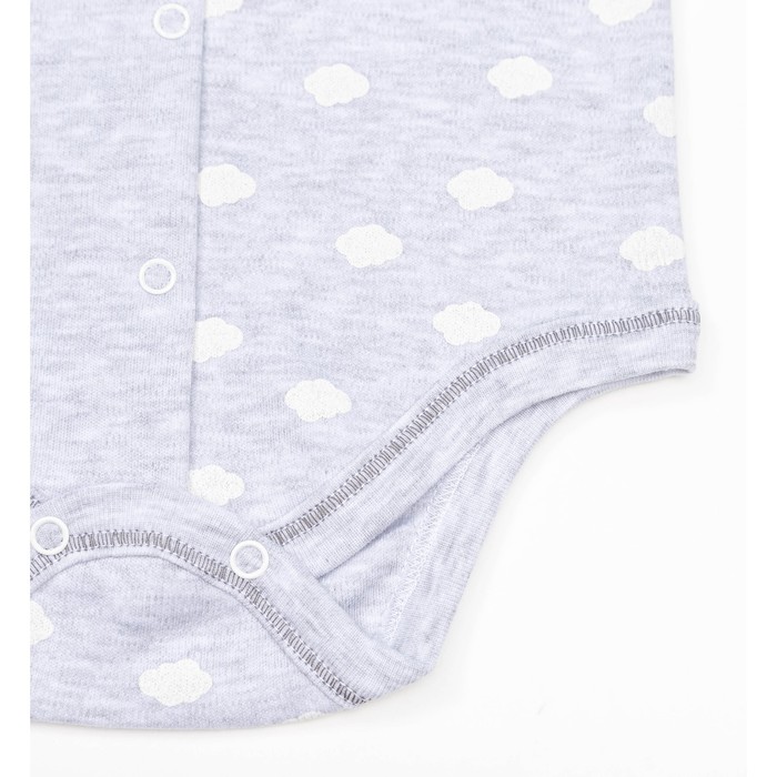 Боди детское с длинным рукавом "Облака", рост 62 см, цвет серый 10021_М