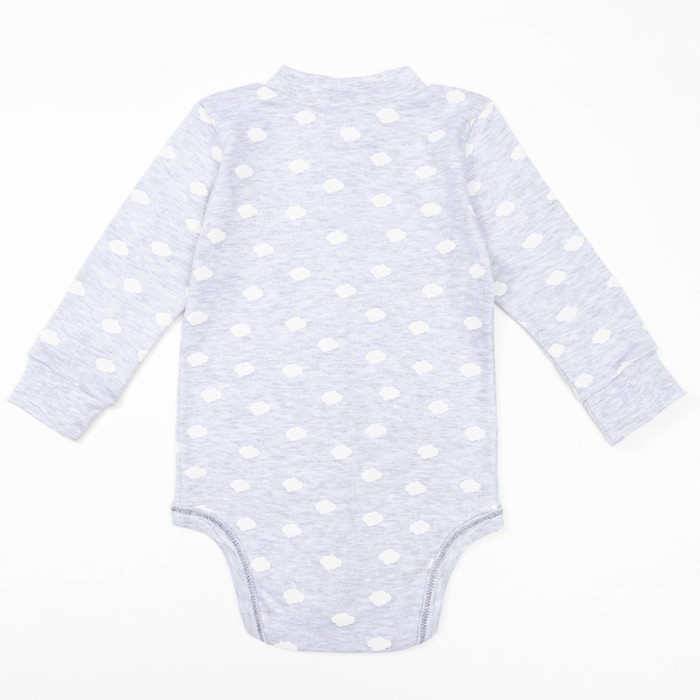 Боди детское с длинным рукавом "Облака", рост 62 см, цвет серый 10021_М