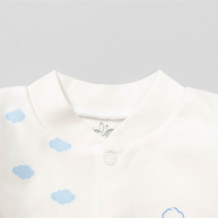 Боди детское с длинным рукавом "Облака", рост 62 см, цвет молочный 10021_М