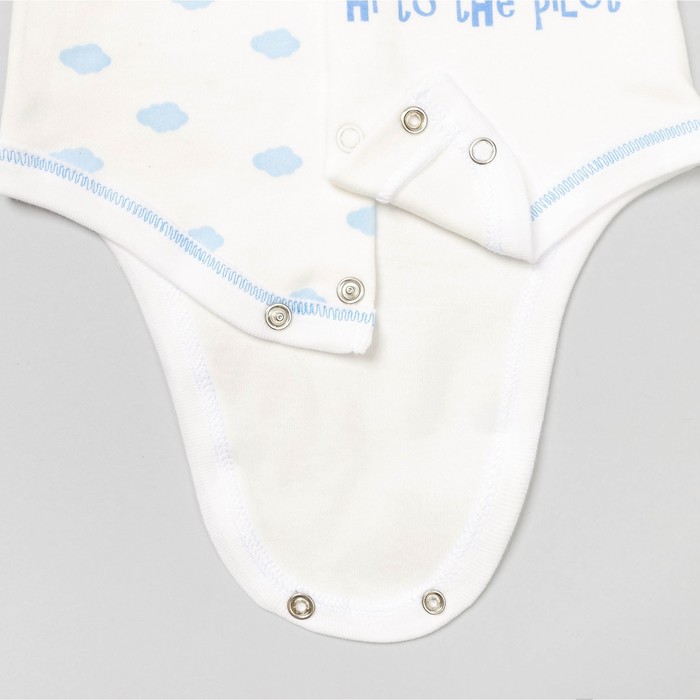 Боди детское с длинным рукавом "Облака", рост 62 см, цвет молочный 10021_М