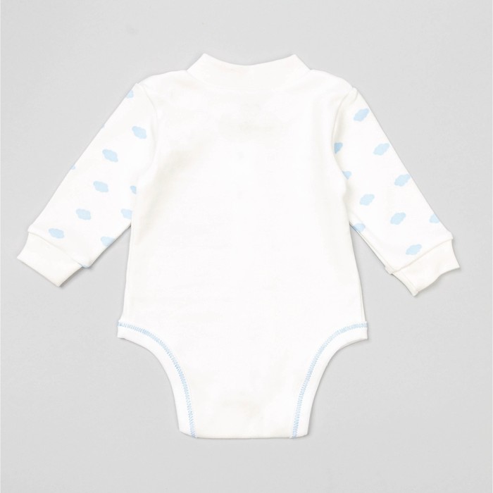 Боди детское с длинным рукавом "Облака", рост 62 см, цвет молочный 10021_М