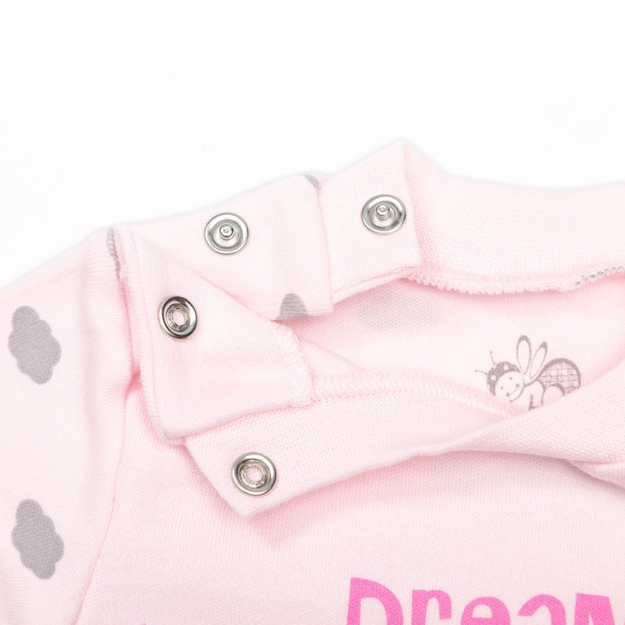 Кофта с длинным рукавом детская "Облака", рост 80 см, цвет розовый 15965_М