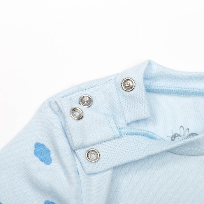 Кофта с длинным рукавом детская "Облака", рост 68 см, цвет голубой 15965_М