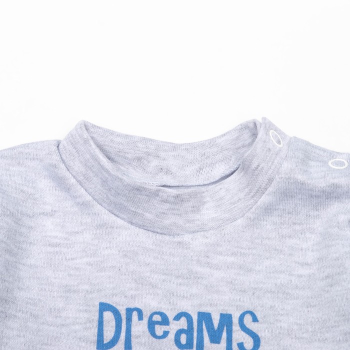 Кофта с длинным рукавом детская "Облака", рост 68 см, цвет серый 15965_М