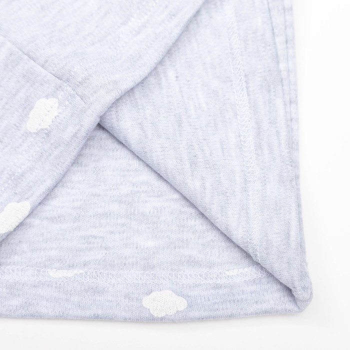 Кофта с длинным рукавом детская "Облака", рост 68 см, цвет серый 15965_М